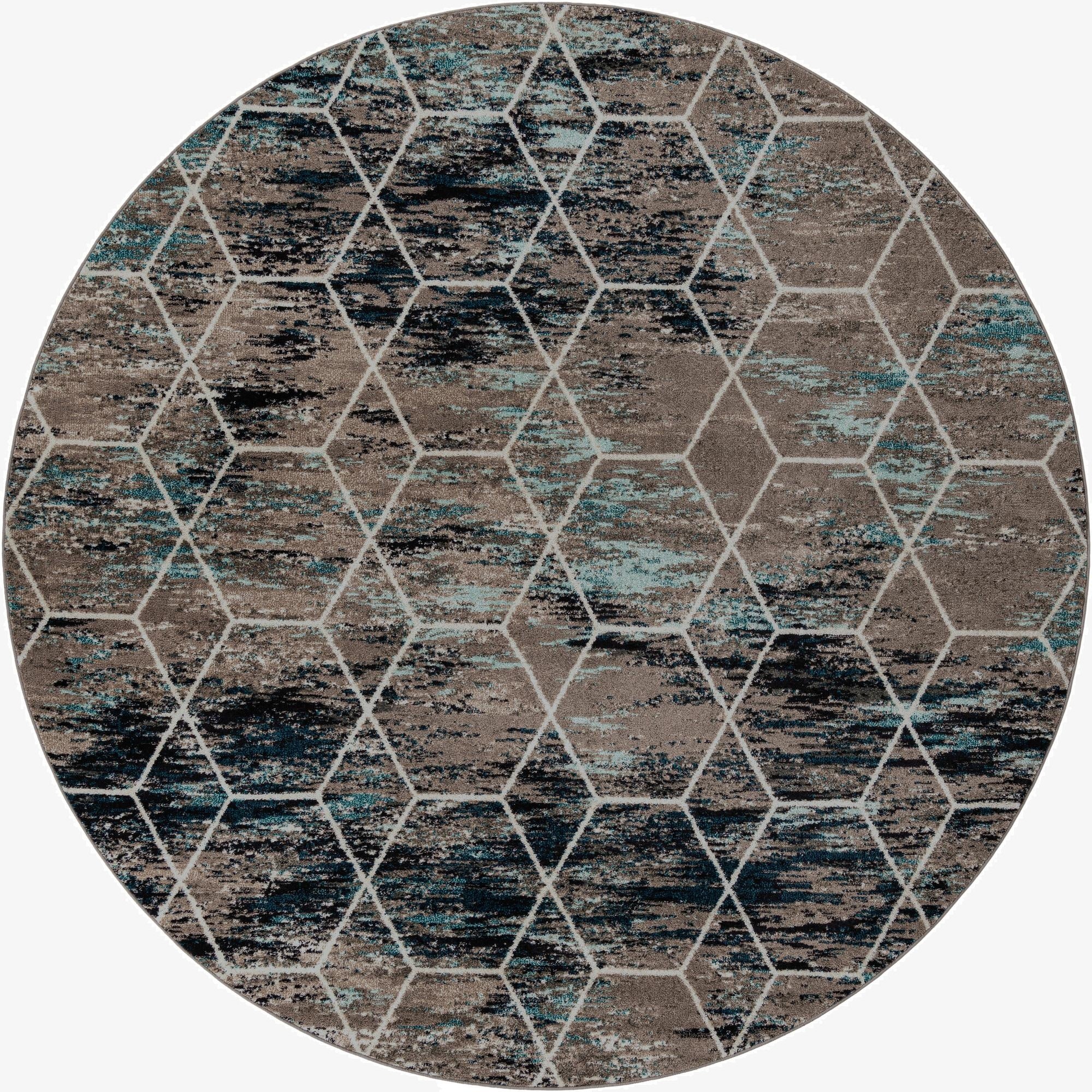  10' x 10' Lattice Frieze Round Rug