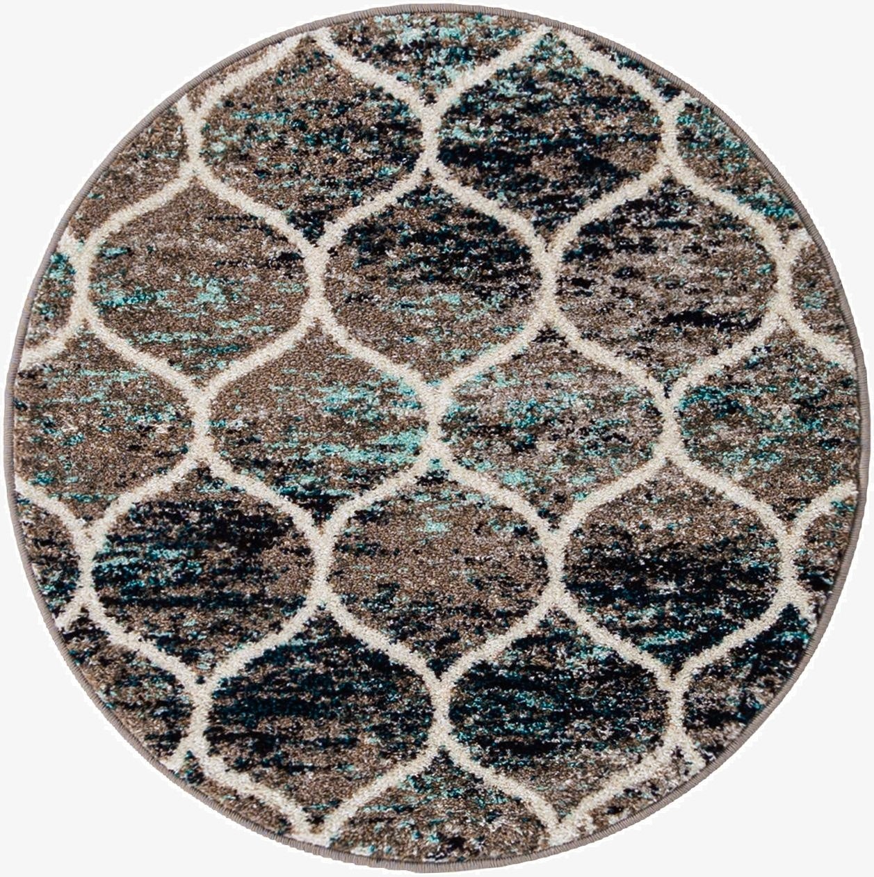  3' x 3' Lattice Frieze Round Rug