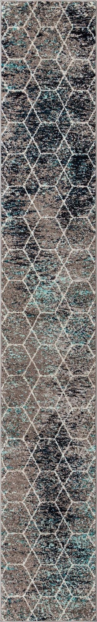  2' 7 x 11' Lattice Frieze Runner Rug