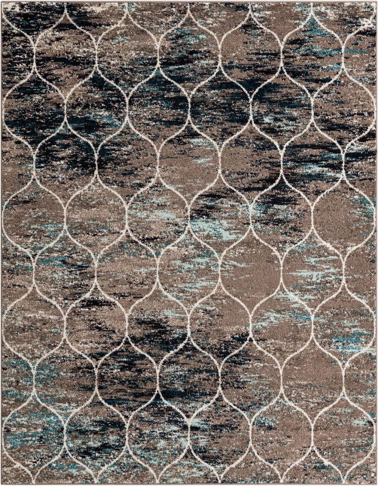 Detail image of  7' 10 x 7' 10 Lattice Frieze Square Rug