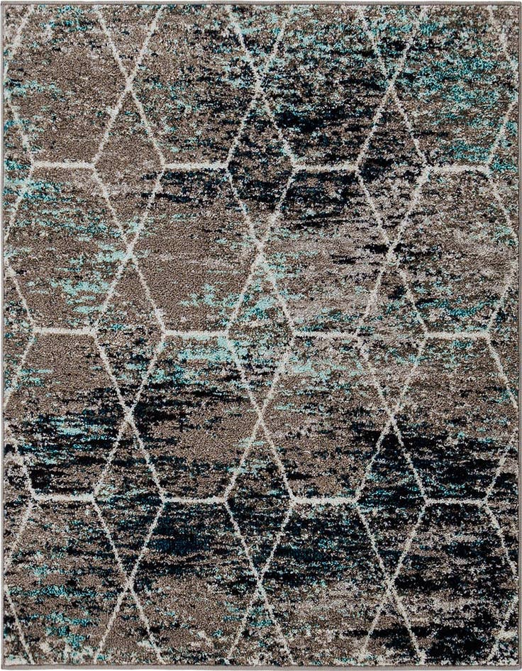 Detail image of  4' x 4' Lattice Frieze Square Rug