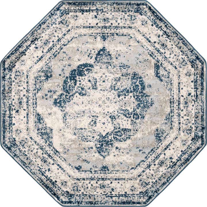 Blue 6' x 6' Monte Carlo Octagon Rug | Rugs.com