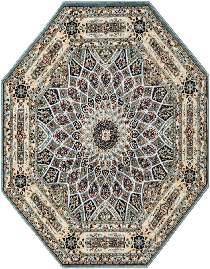 Detail image of  3' x 3' Nain Design Octagon Rug