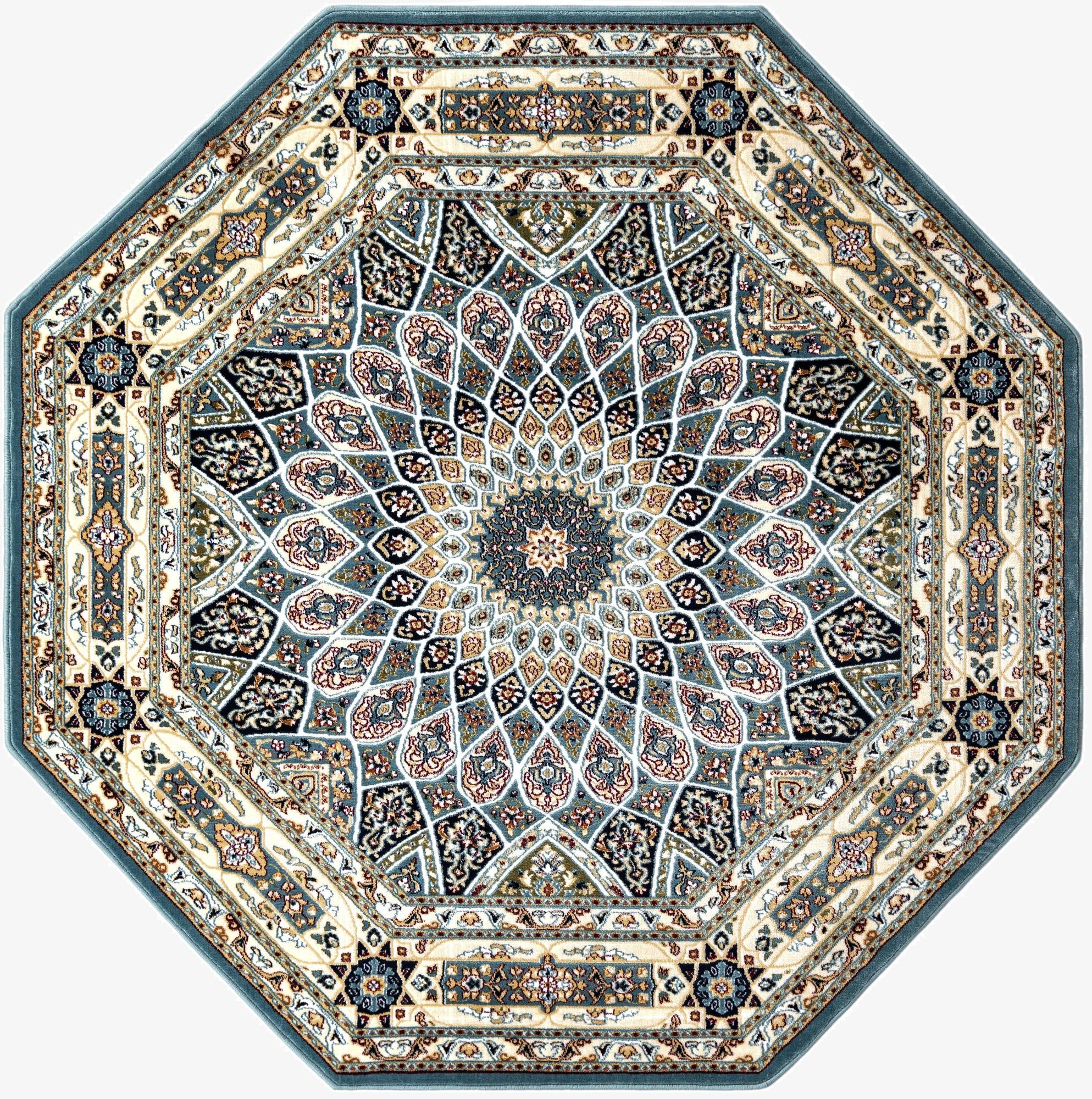  6' x 6' Nain Design Octagon Rug