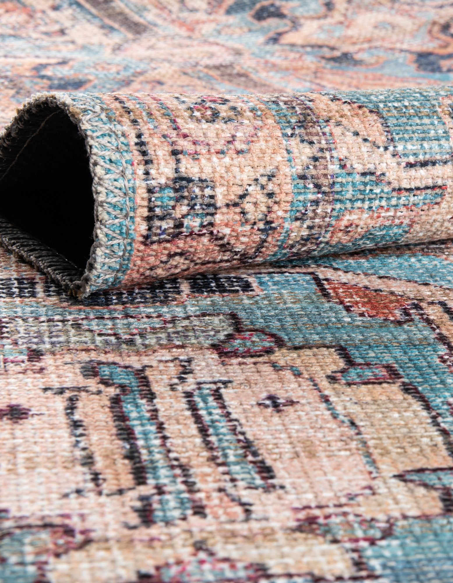 Blue 5' 3 x 5' 3 Washable Nostalgia Octagon Rug | Rugs.com