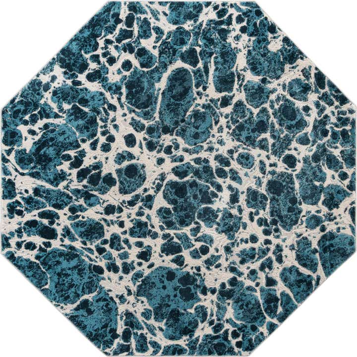 Blue 6' x 6' Oasis Octagon Rug | Rugs.com