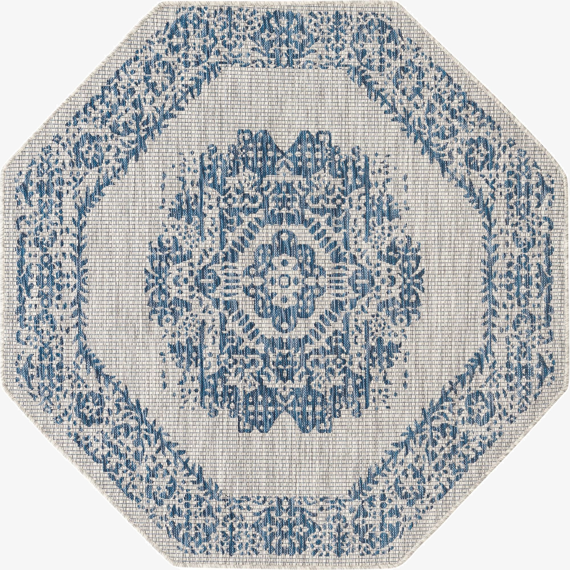  5' 3 x 5' 3  Washable Traditional Indoor / Outdoor Octagon Rug