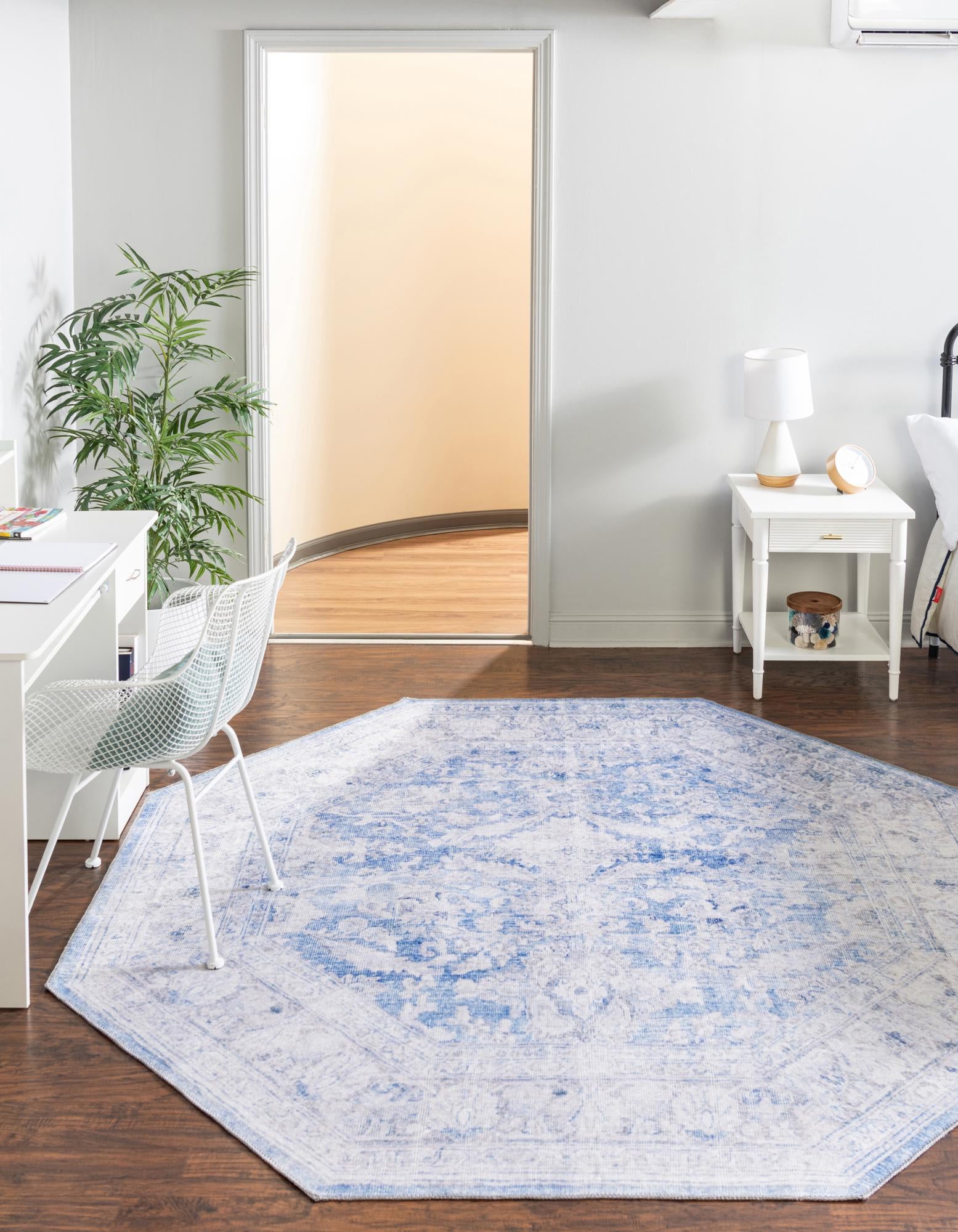 Thistle Rug Blue 7' 6 x 7' 6 Thistle Timeless Octagon Rug | Rugs.com