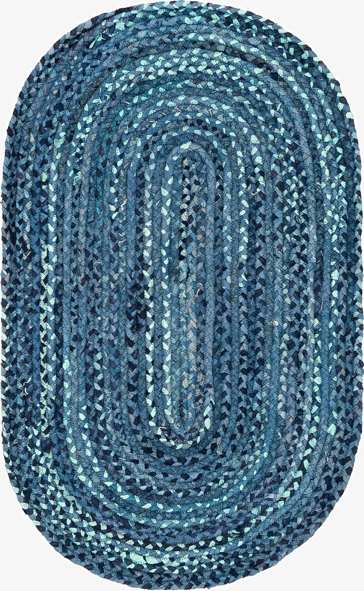  3' 3 x 5' 1  Hand Braided Chindi Oval Rug