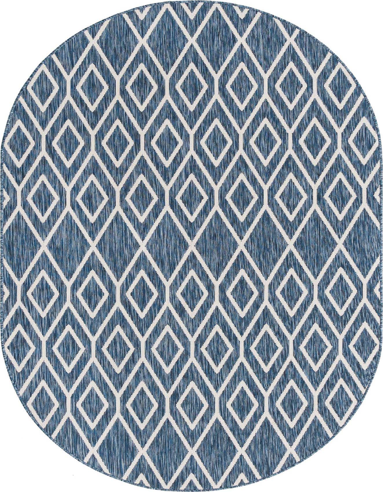 Primary image 5' 3 x 8' Washable Jill Zarin Turks and Caicos Indoor / Outdoor Oval Rug