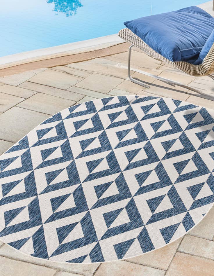 Detail image of  7' 10 x 10'  Washable Jill Zarin Napa Indoor / Outdoor Oval Rug
