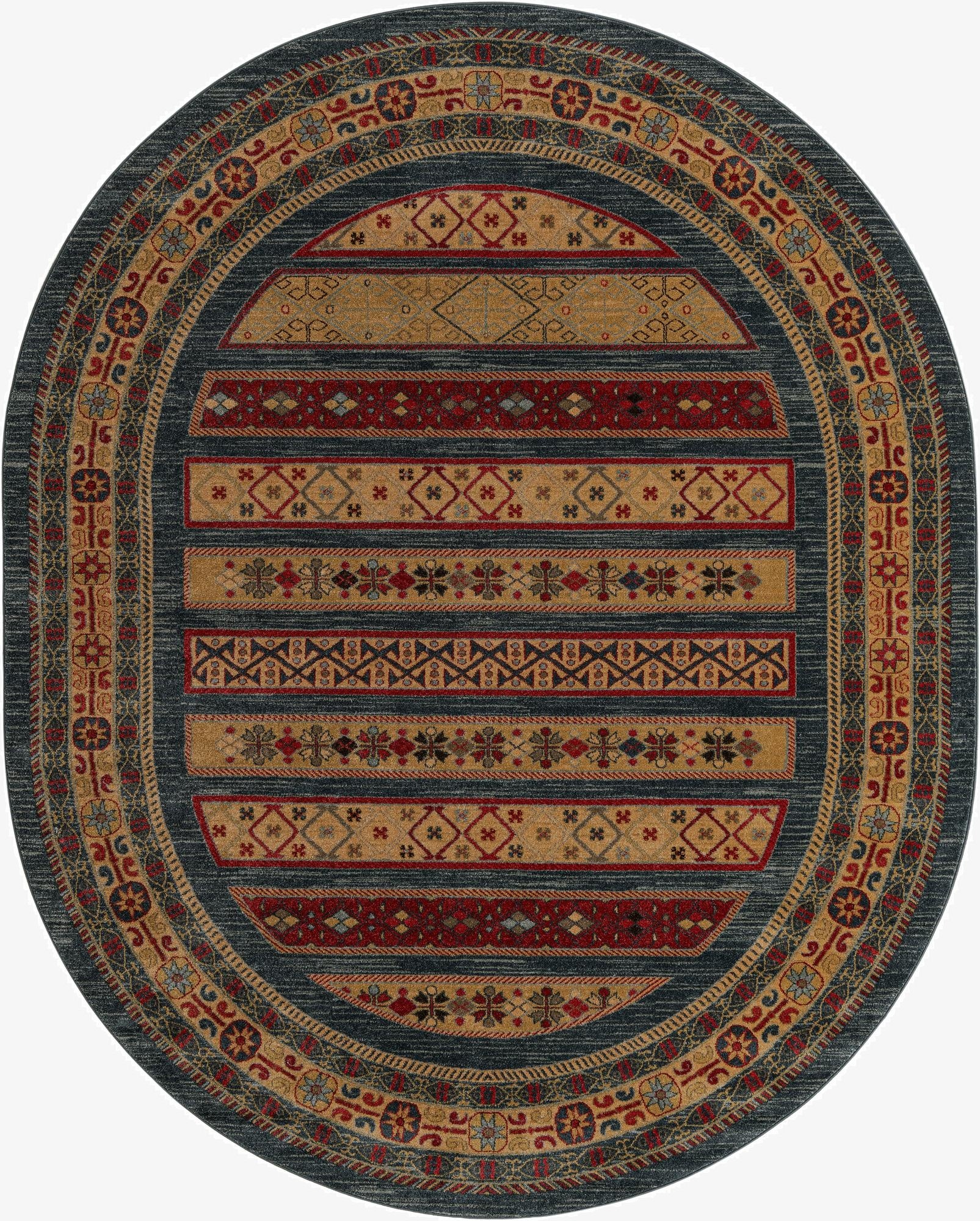  8' x 10' Kashkuli Gabbeh Oval Rug