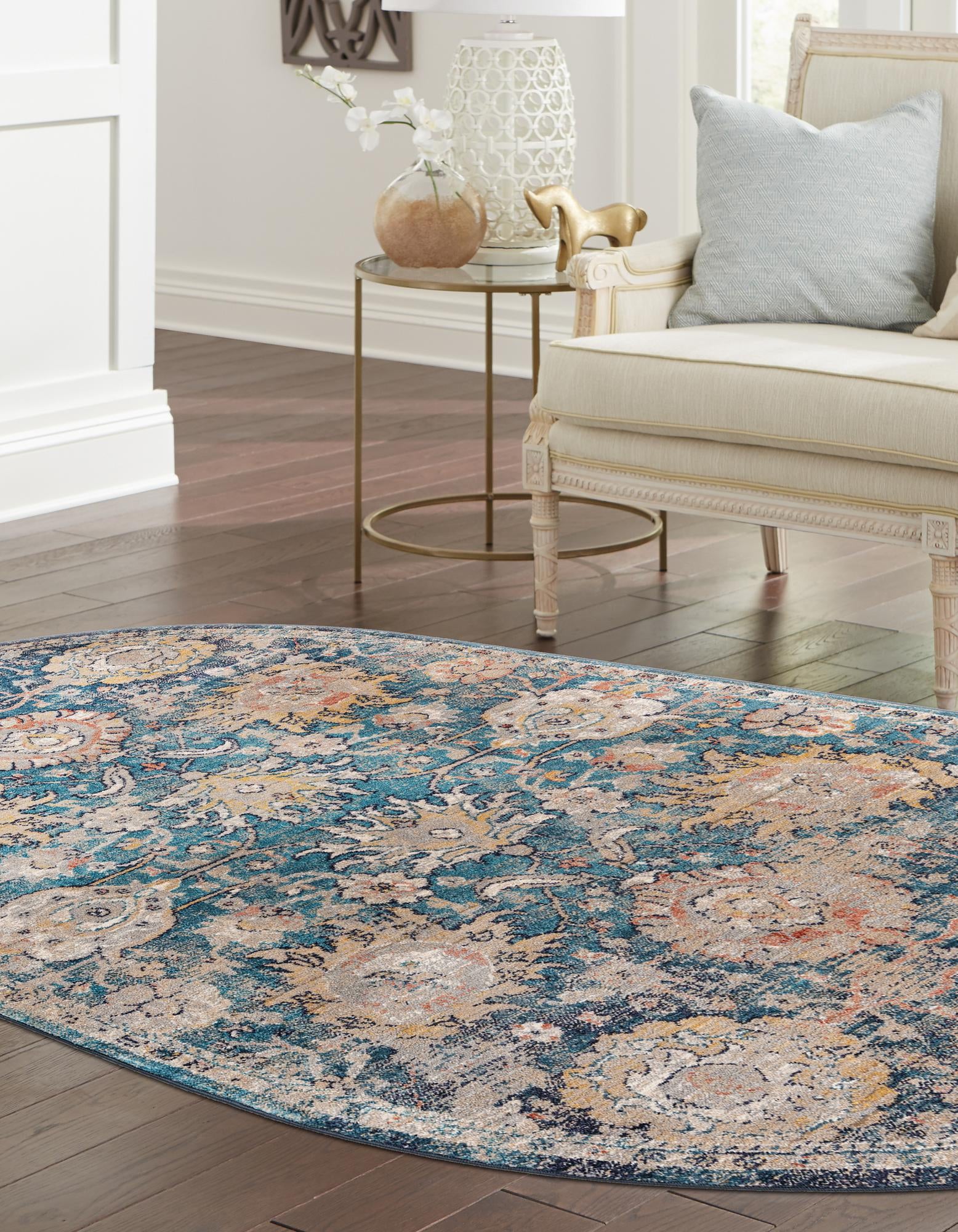 Blue 4' x 6' Lola Oval Rug