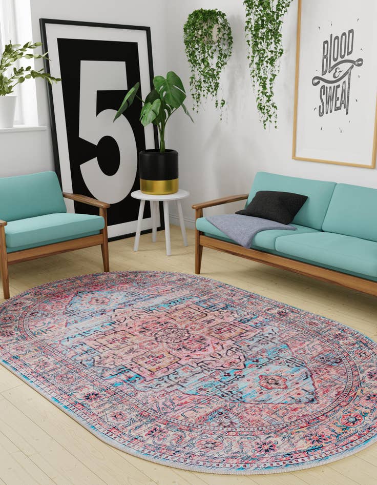 Detail image of  4' x 6'  Washable Maahru Oval Rug