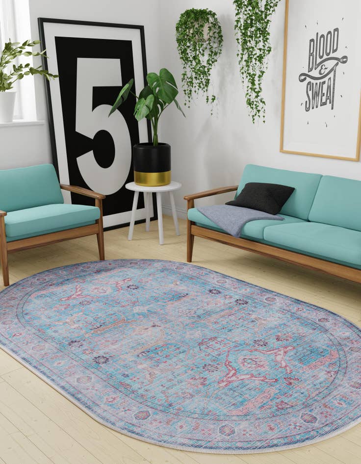 Detail image of  4' x 6'  Washable Maahru Oval Rug