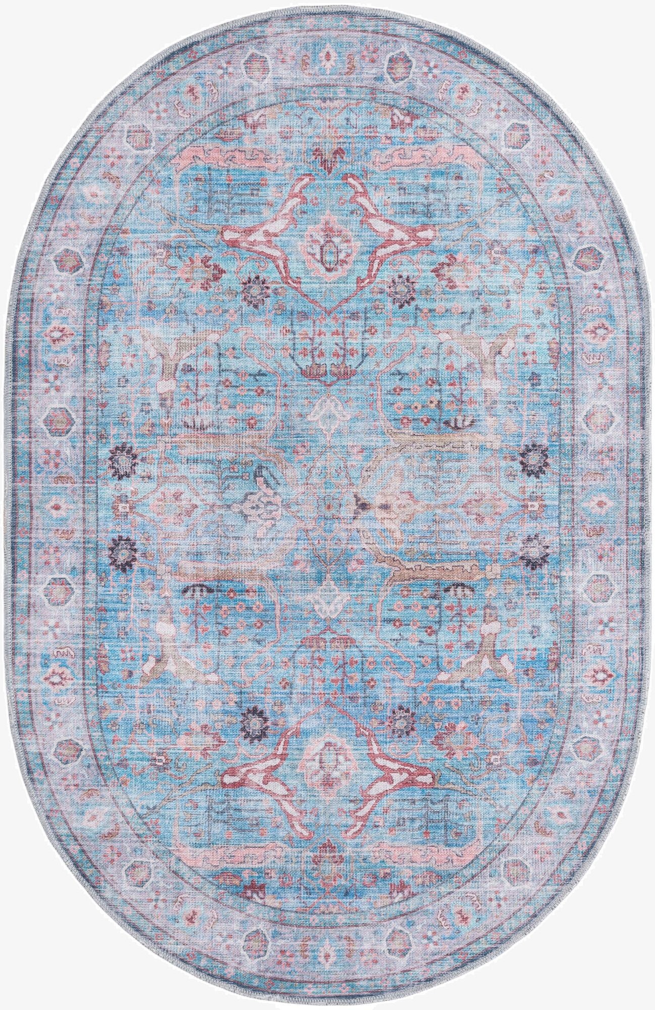  4' x 6'  Washable Maahru Oval Rug