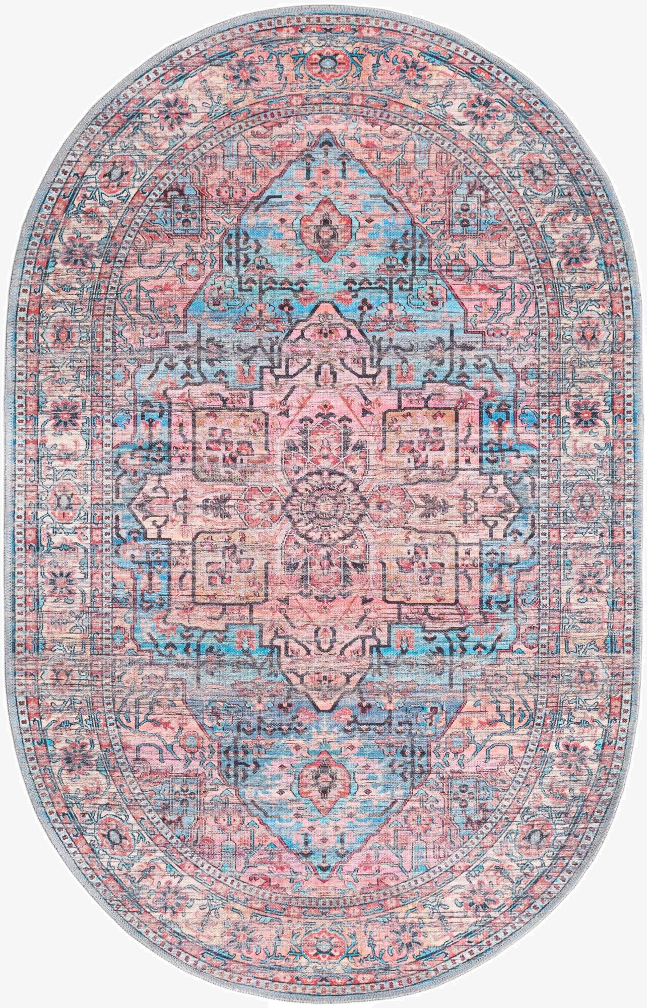  4' x 6'  Washable Maahru Oval Rug