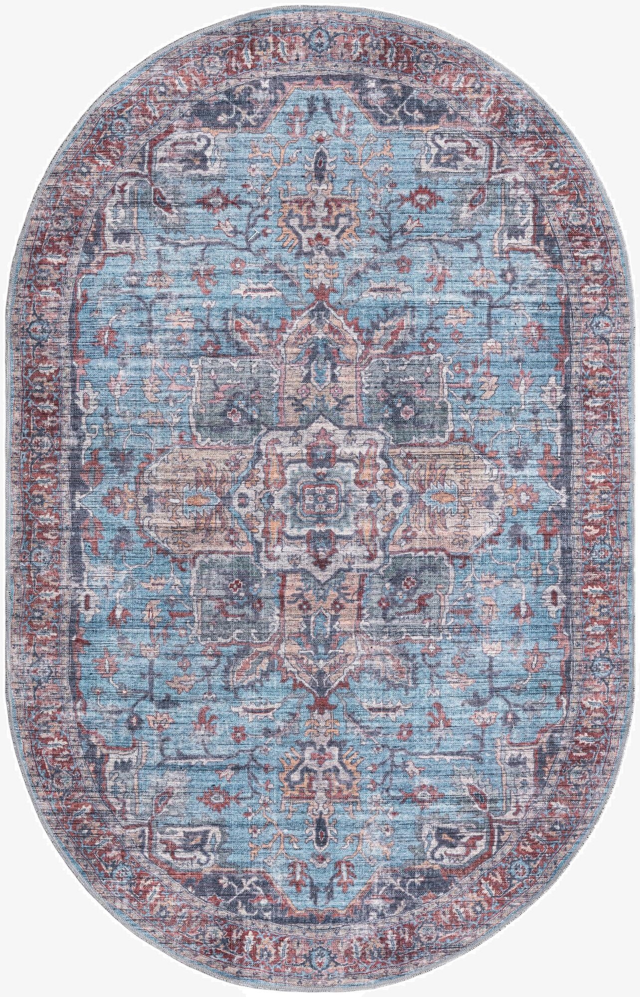  5' 3 x 8'  Washable Maahru Oval Rug