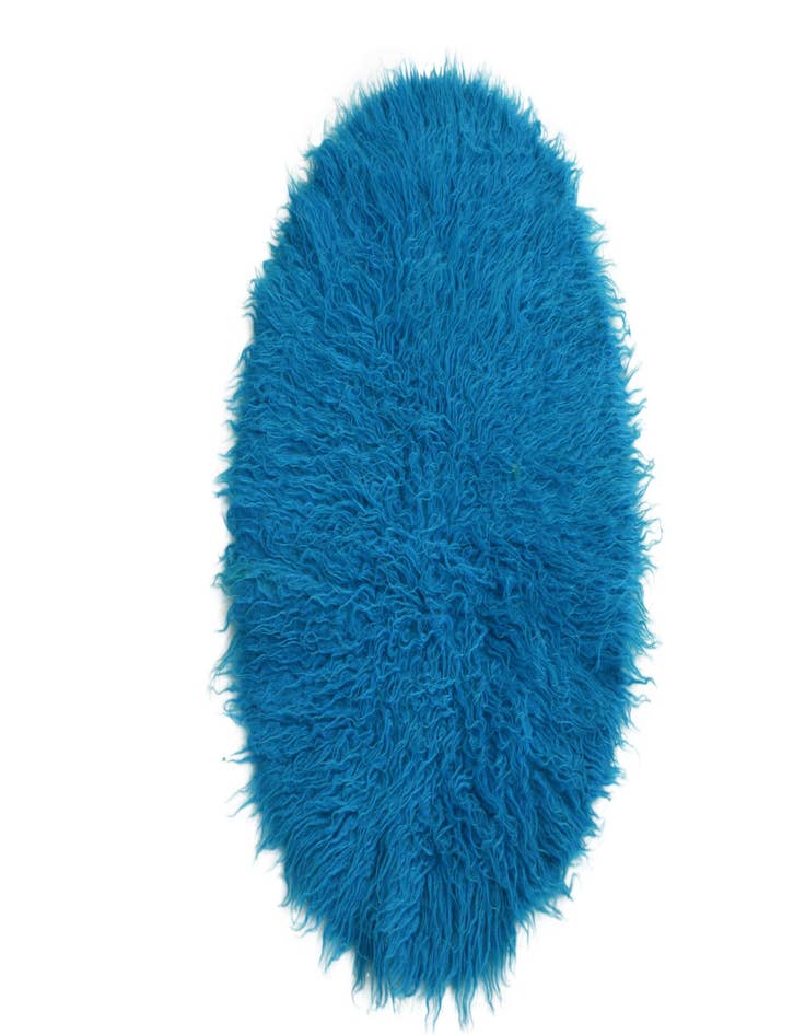 Detail image of  1' 10 x 3' 4  Hand Knotted Moroccan Wool Oval Rug