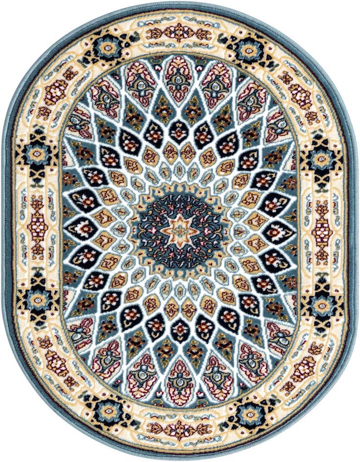 Detail image of  4' x 6' Nain Design Oval Rug