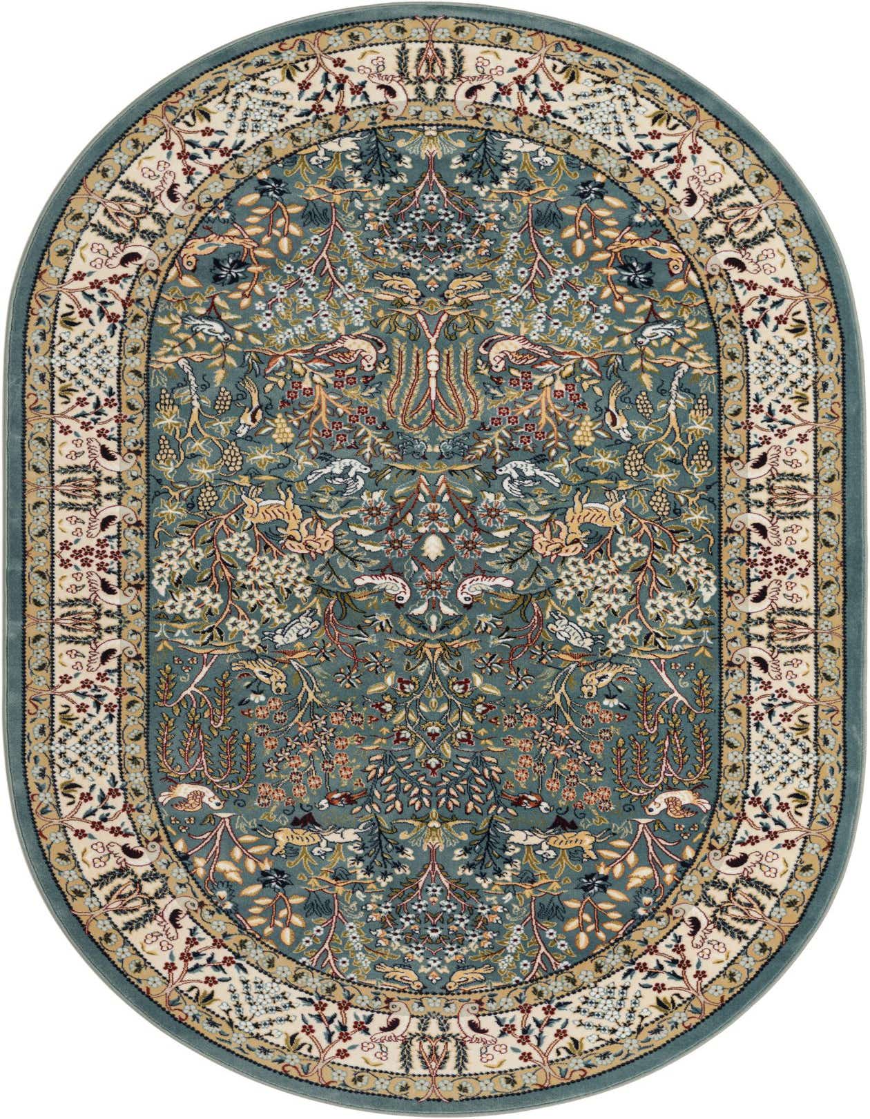 Primary image  5' 3 x 8' Nain Design Oval Rug