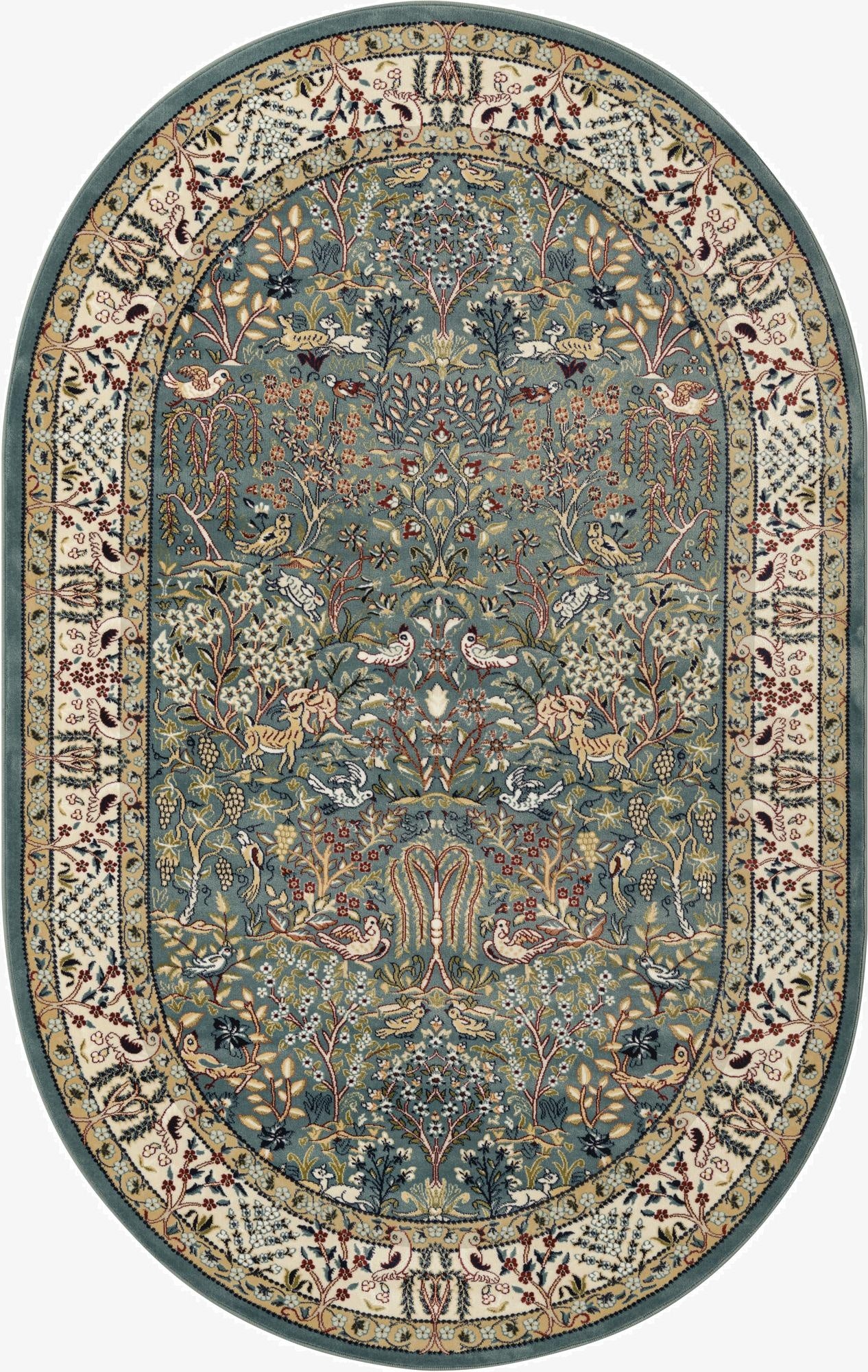  4' x 6' Nain Design Oval Rug
