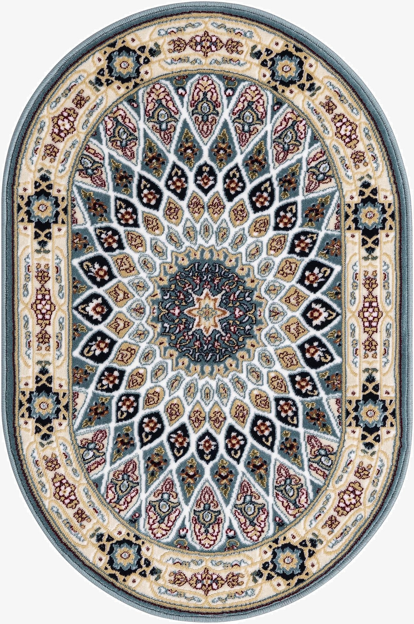  2' x 3' Nain Design Oval Rug