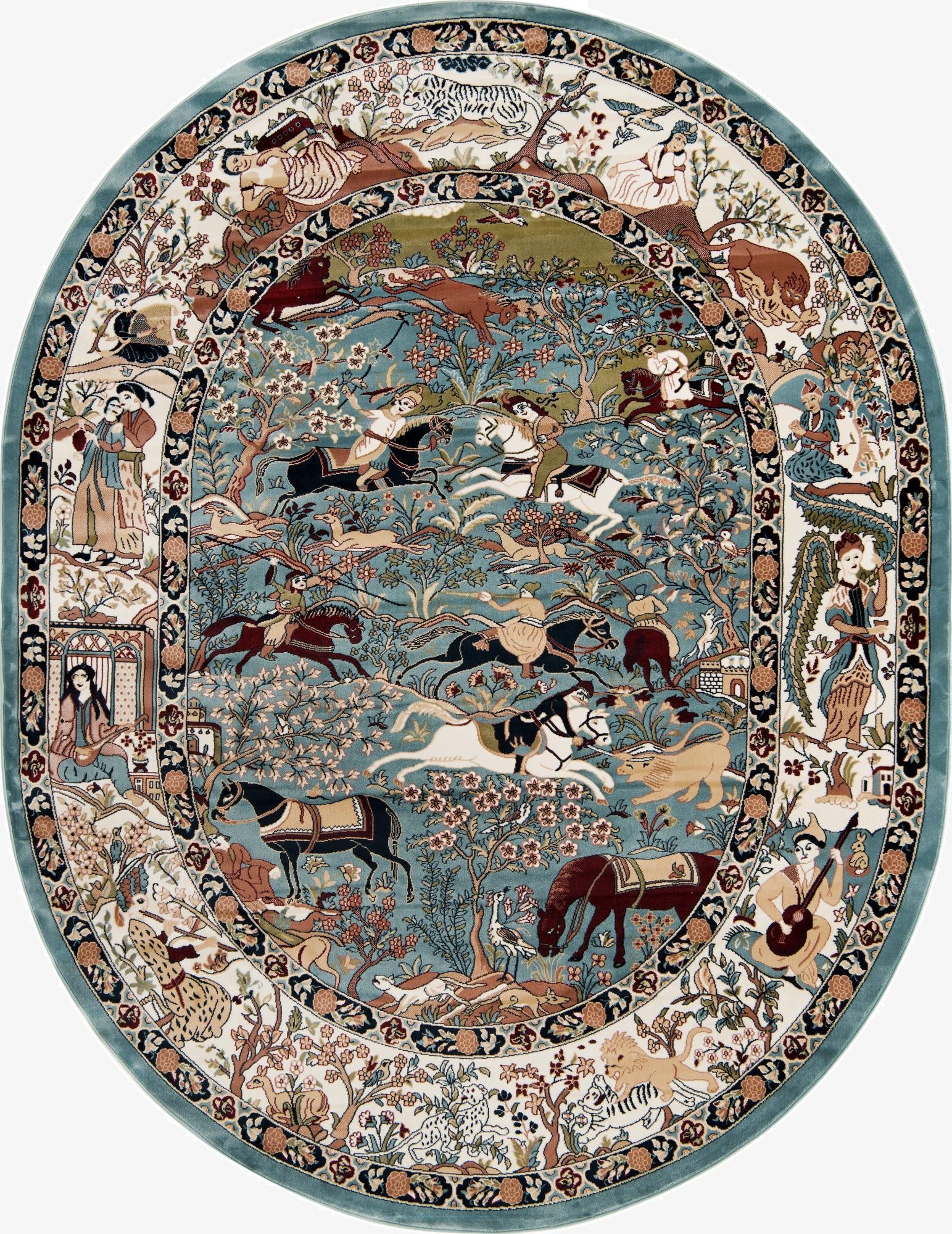  7' 10 x 10' Nain Design Oval Rug