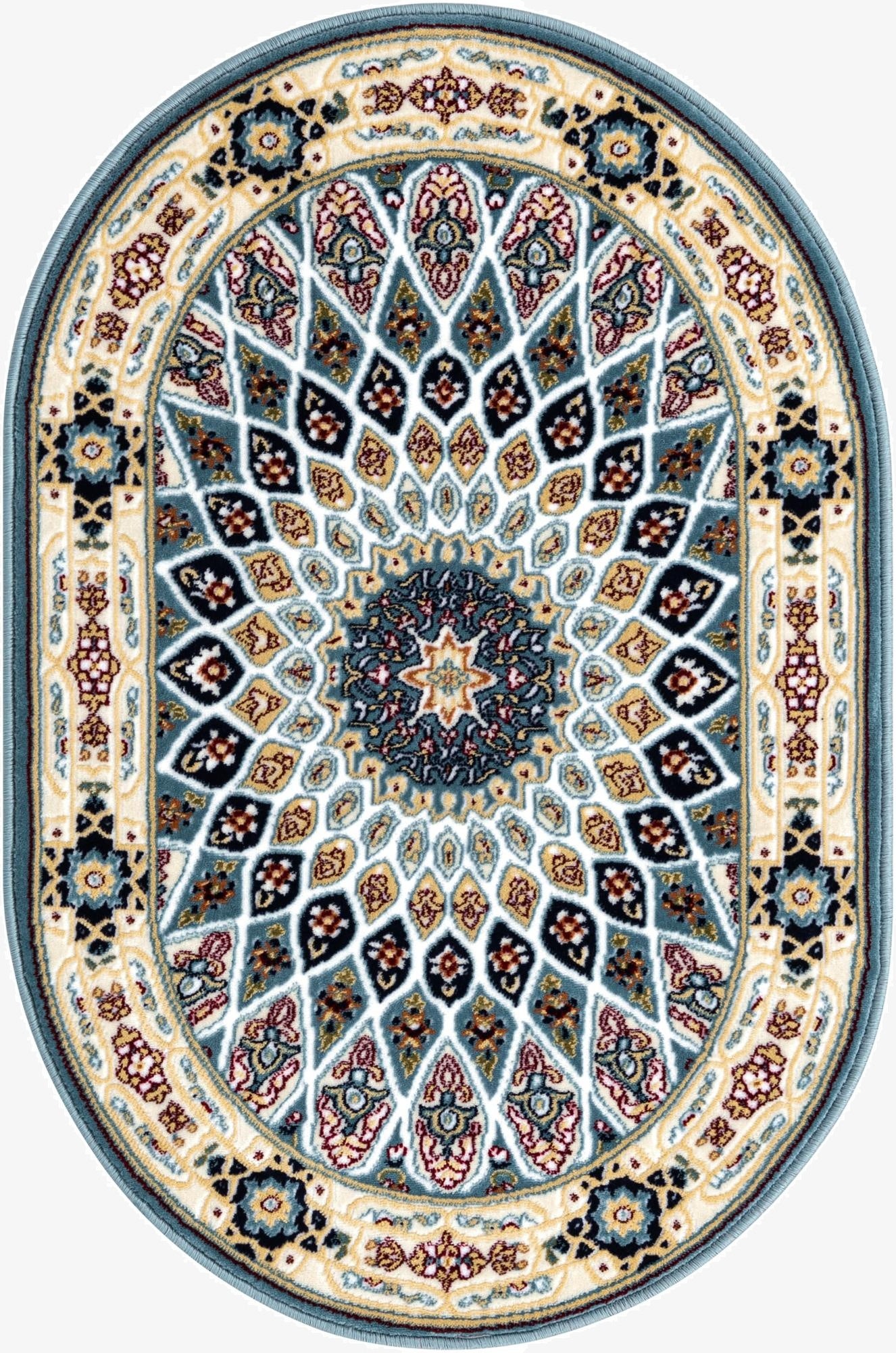  4' x 6' Nain Design Oval Rug