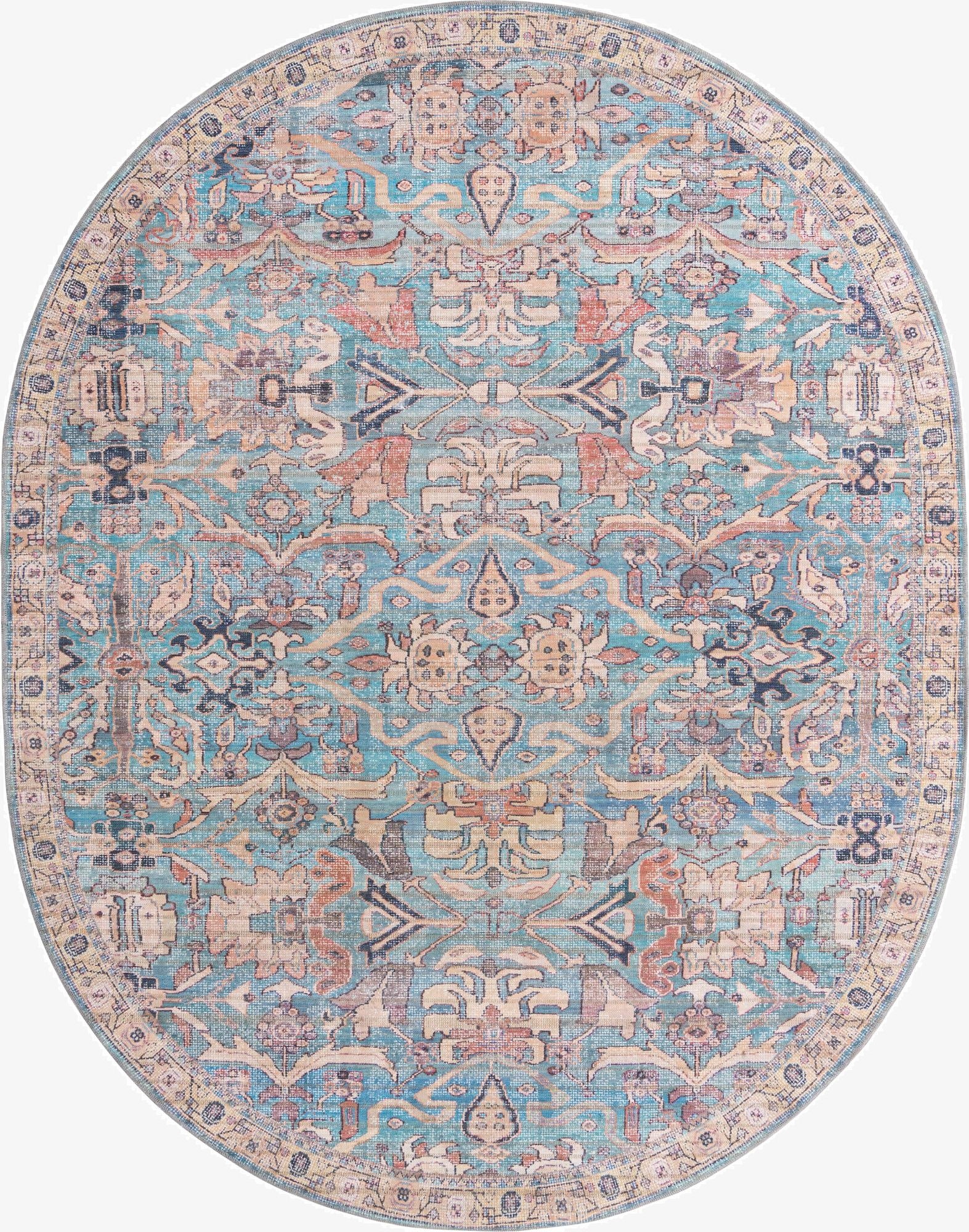  7' 10 x 10'  Washable Nostalgia Oval Rug