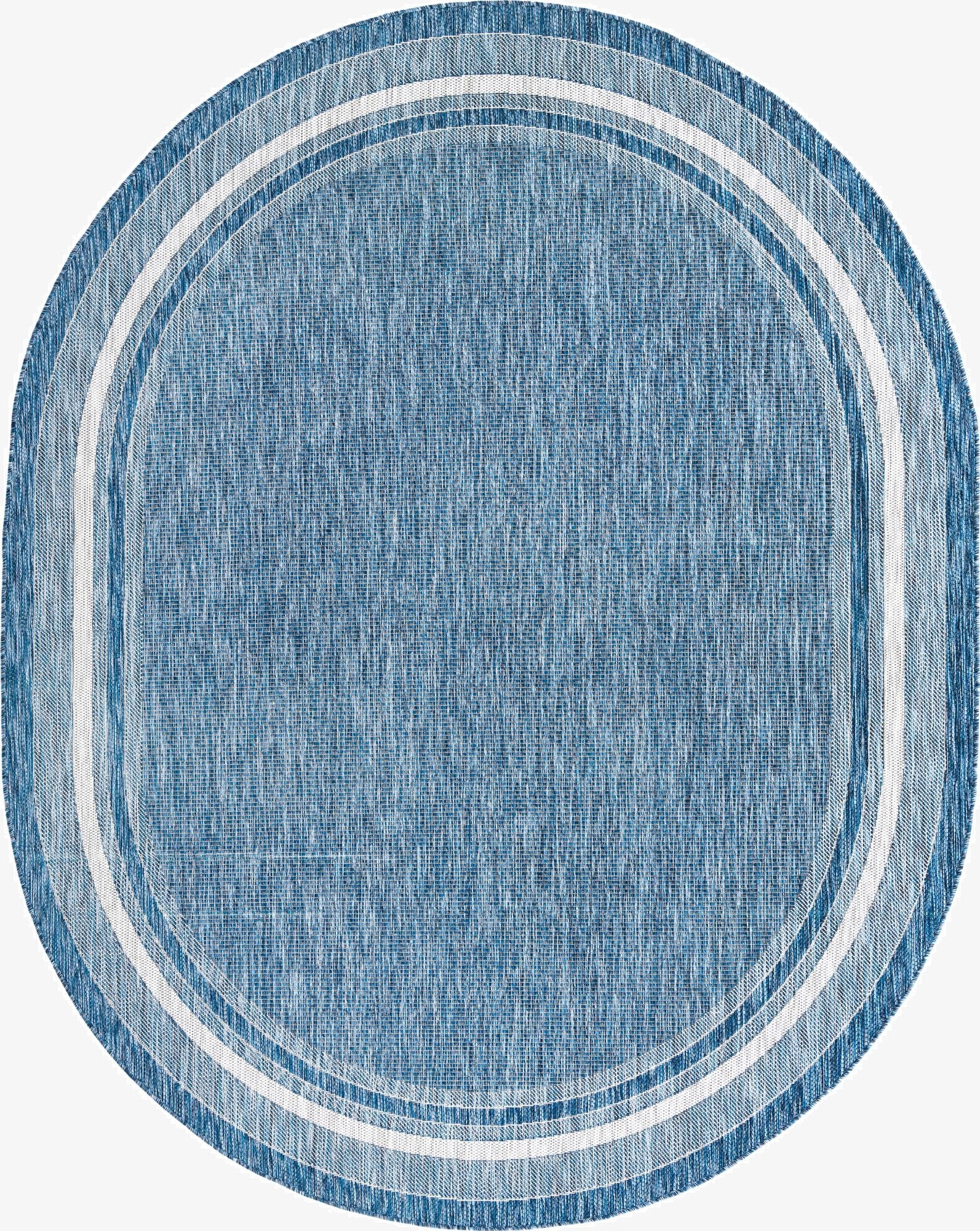  7' 10 x 10'  Washable Border Indoor / Outdoor Oval Rug