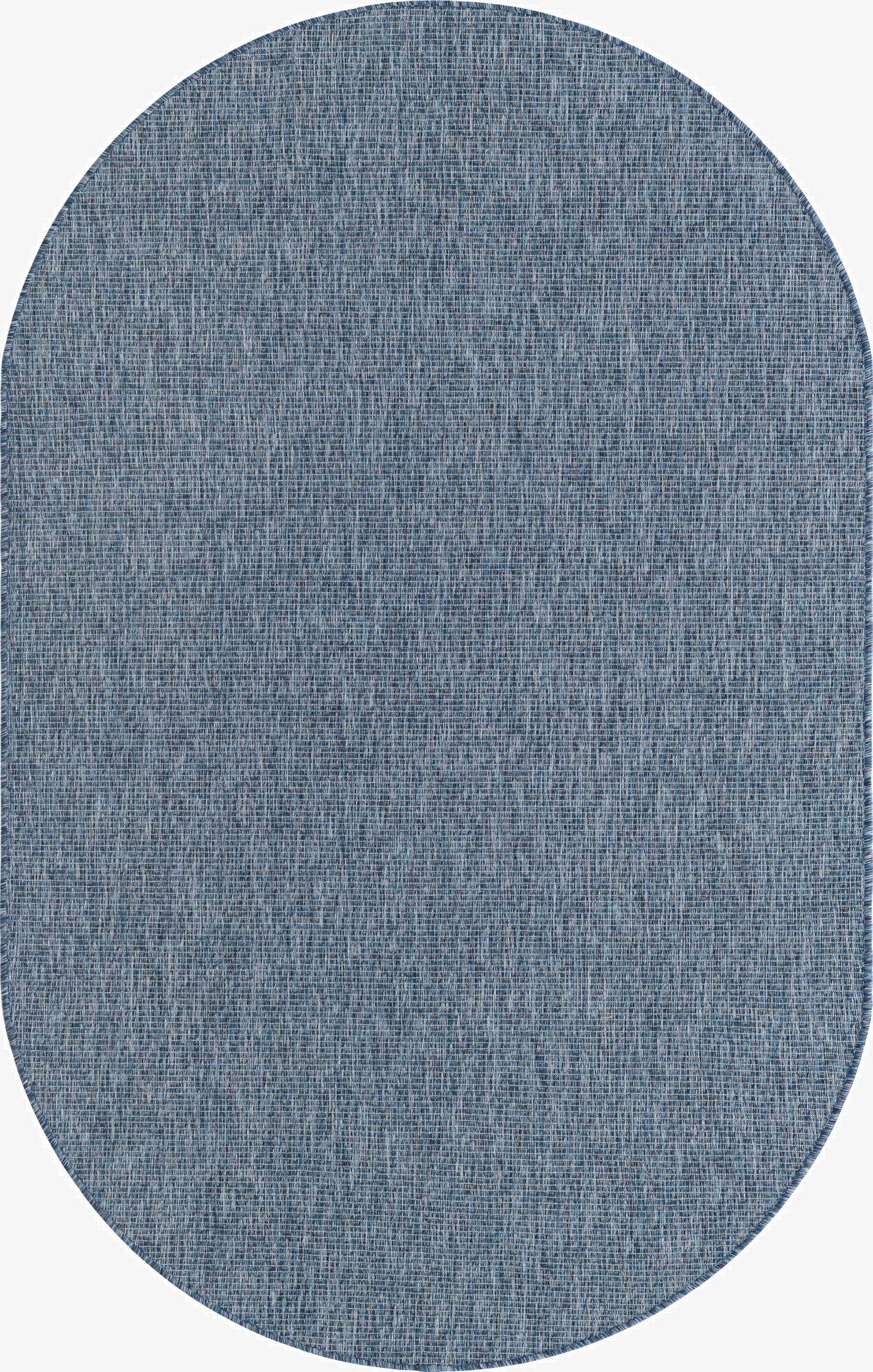  5' 3 x 8'  Washable Solid Indoor / Outdoor Oval Rug