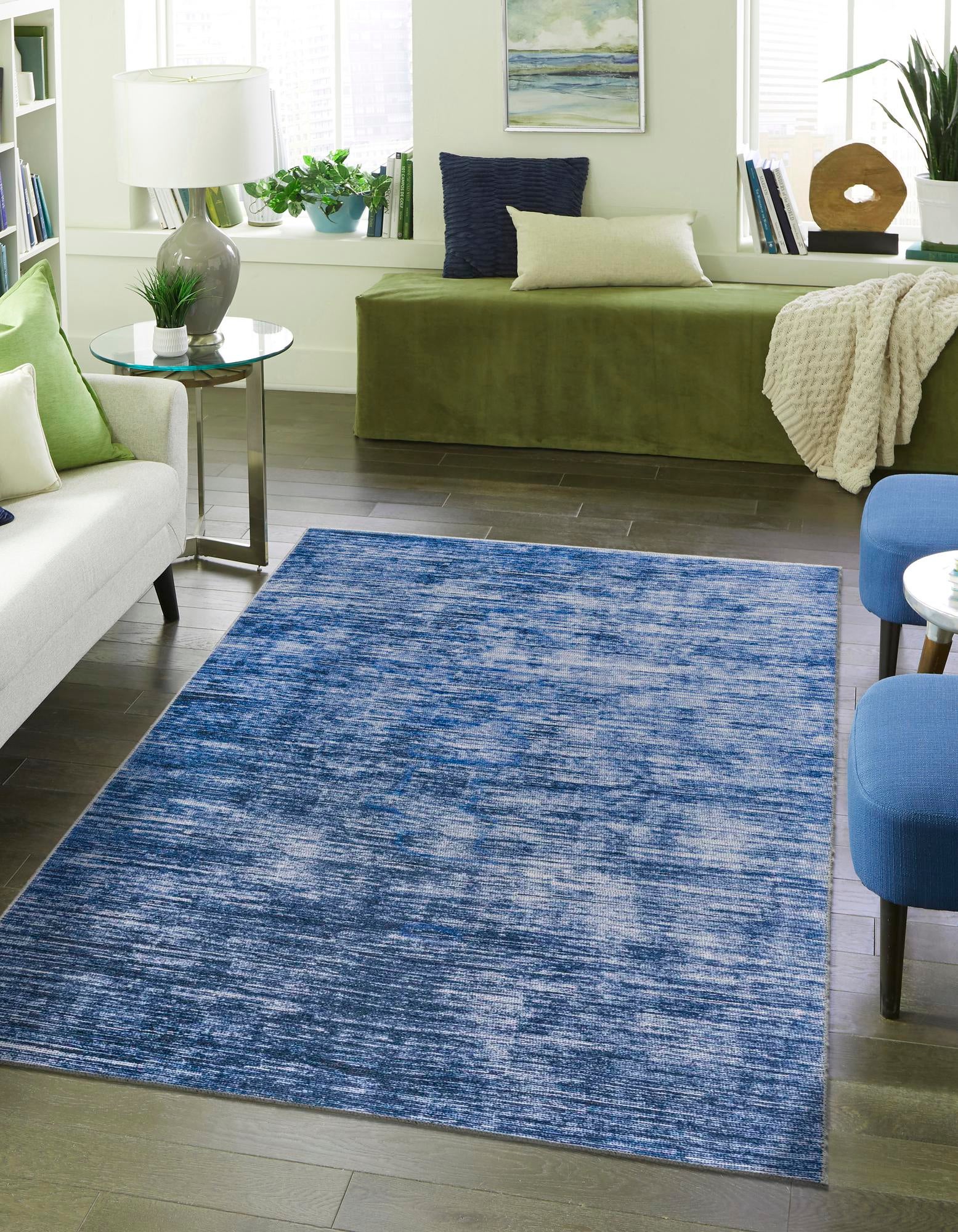 Blue 4' x 6' Asha Rug | Rugs.com