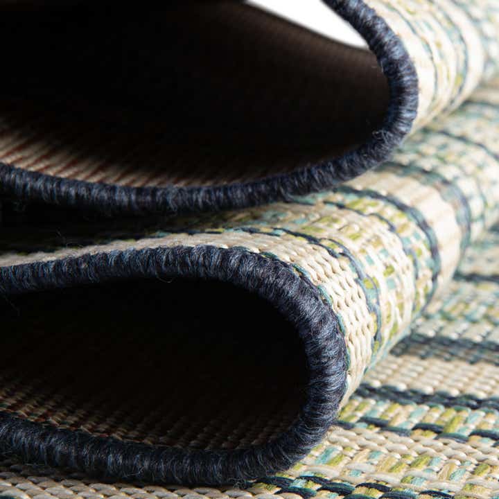 Blue 9' x 12' Washable Baja Indoor / Outdoor Rug | Rugs.com