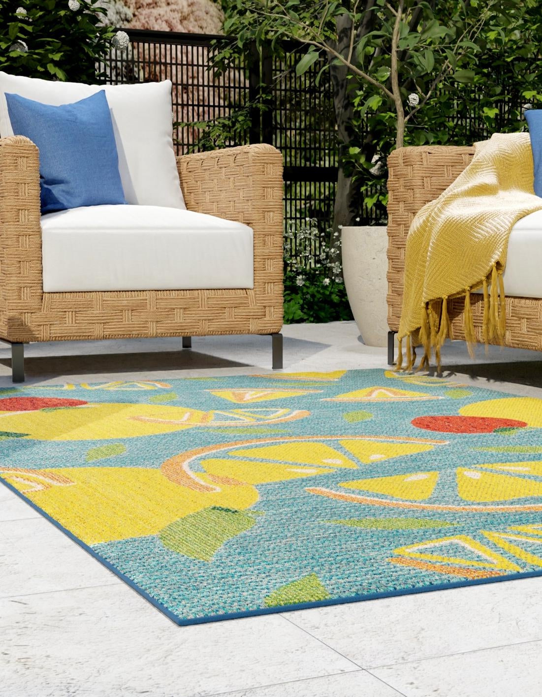 Blue 2' x 3' 1 Baja Indoor / Outdoor Rug | Rugs.com