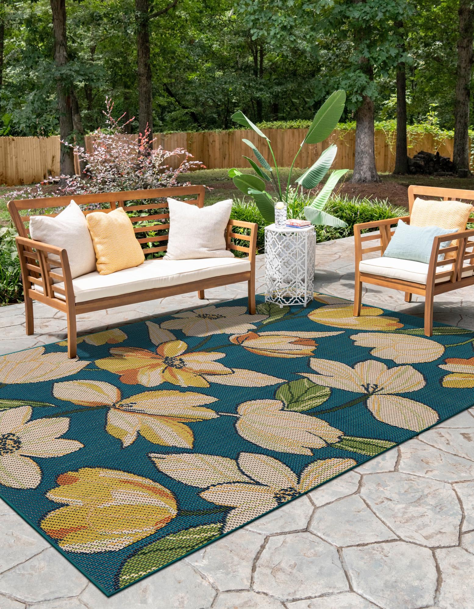 Blue 6' x 9' Baja Indoor / Outdoor Rug | Rugs.com