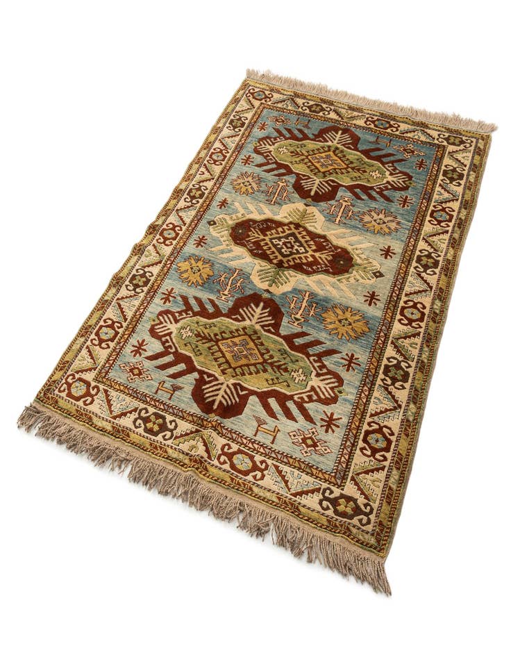 Detail image of  4' 6 x 6' 2  Hand Knotted Balouch Wool Rug