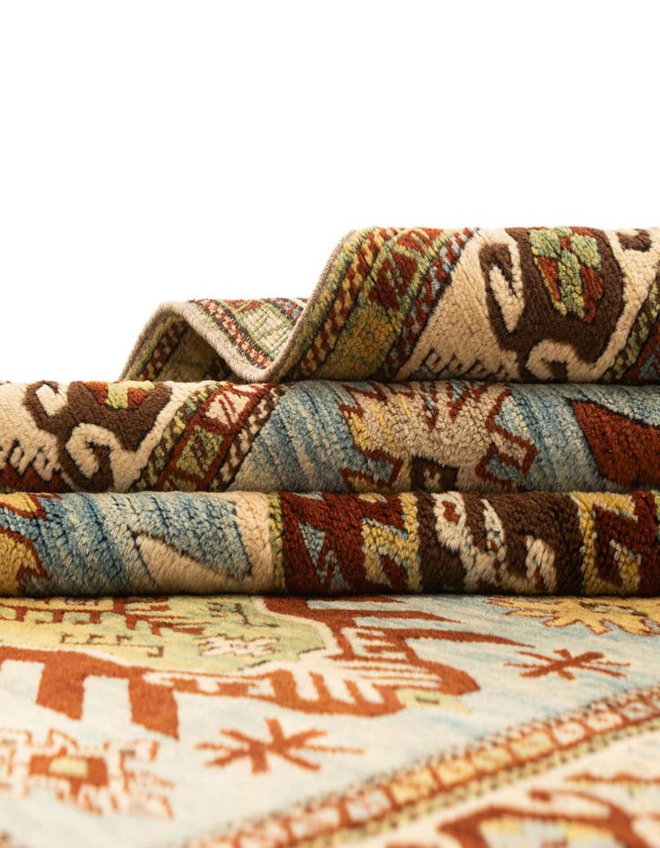 Detail image of  4' 6 x 6' 2  Hand Knotted Balouch Wool Rug