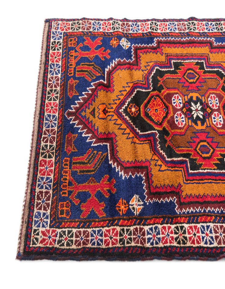 Detail image of  3' x 4' 10  Hand Knotted Balouch Persian Wool Rug