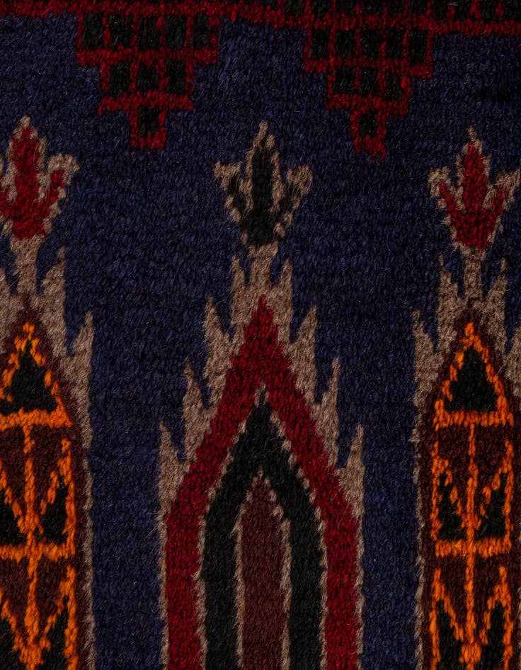 Detail image of  3' 1 x 4' 9  Hand Knotted Balouch Persian Wool Rug