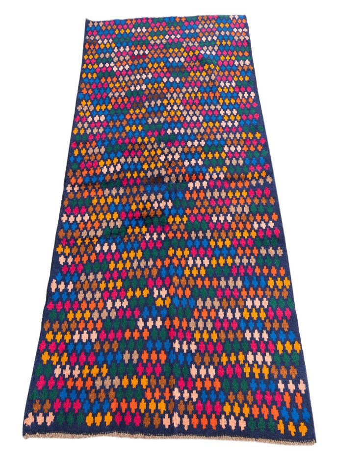 Detail image of  4' x 5' 9  Hand Knotted Balouch Wool Rug