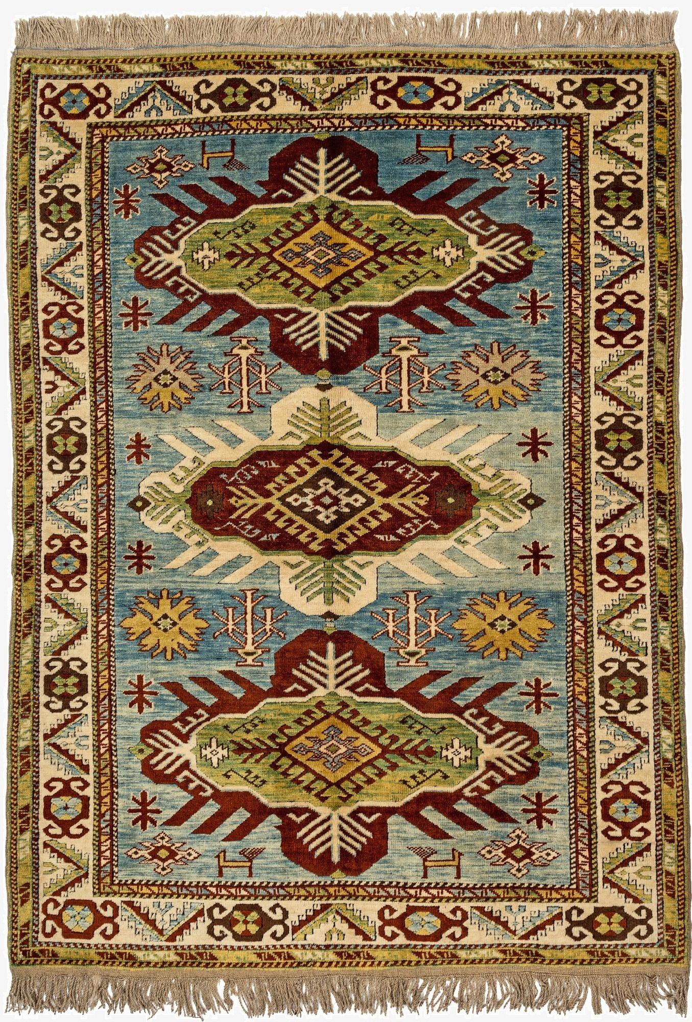  4' 6 x 6' 2  Hand Knotted Balouch Wool Rug