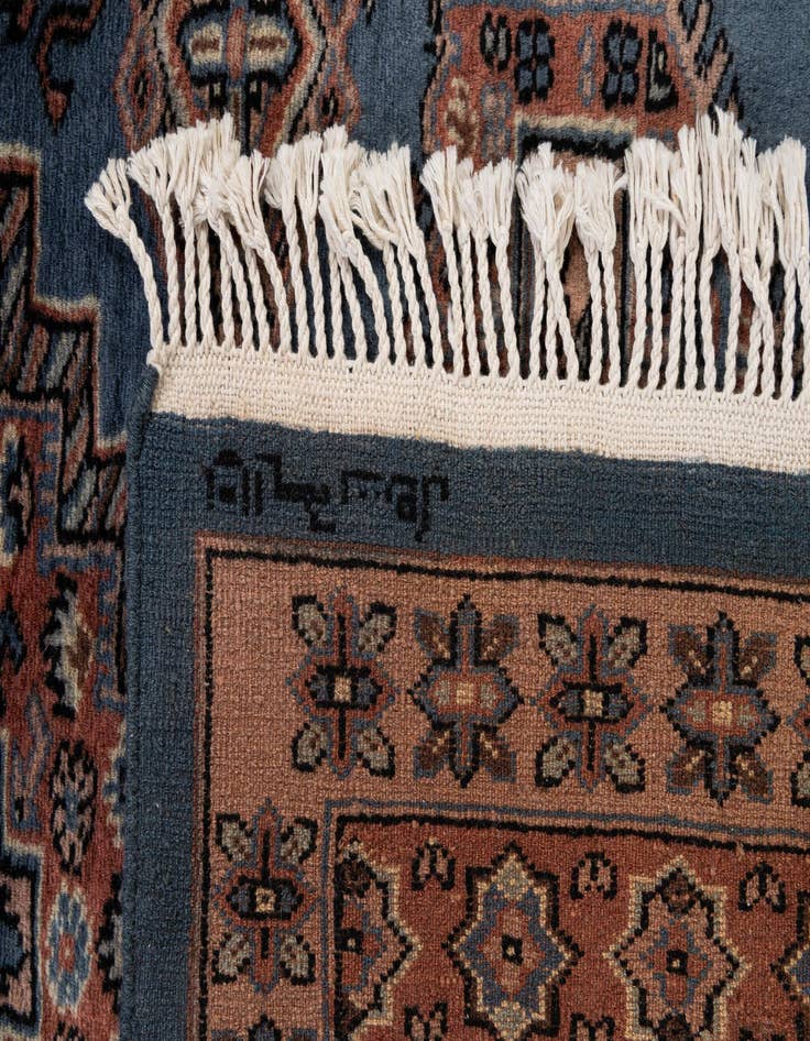 Detail image of  3' 1 x 5'  Hand Knotted Bokhara Oriental Wool Rug