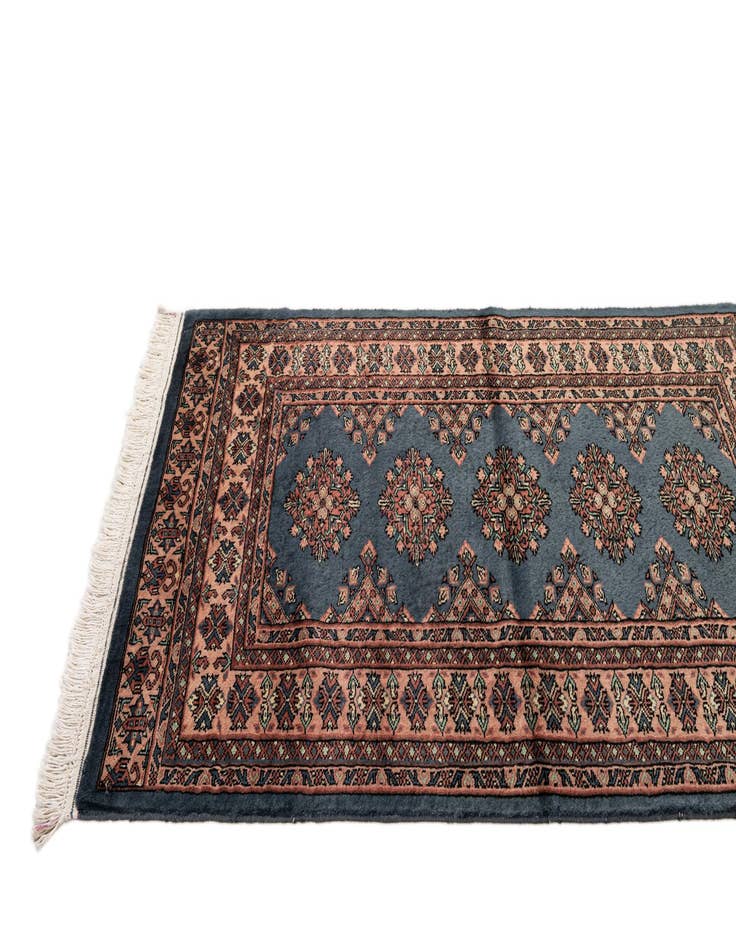 Detail image of  3' 2 x 4' 11  Hand Knotted Bokhara Oriental Wool Rug