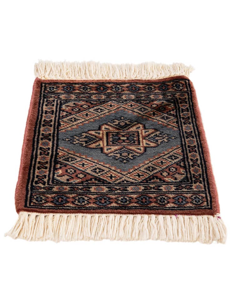 Detail image of  1' x 1' 4  Hand Knotted Bokhara Oriental Wool Rug