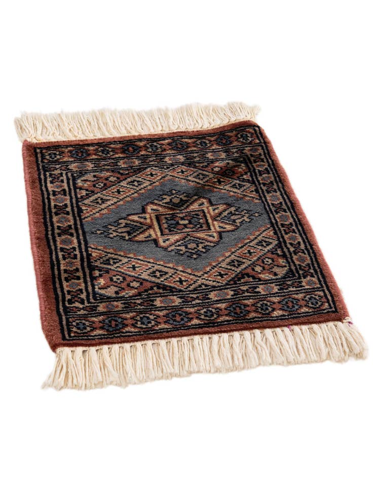 Detail image of  1' x 1' 4  Hand Knotted Bokhara Oriental Wool Rug