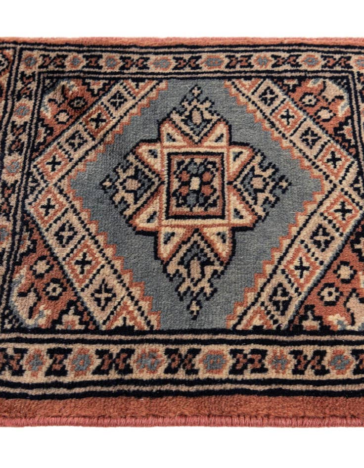 Detail image of  1' x 1' 4  Hand Knotted Bokhara Oriental Wool Rug