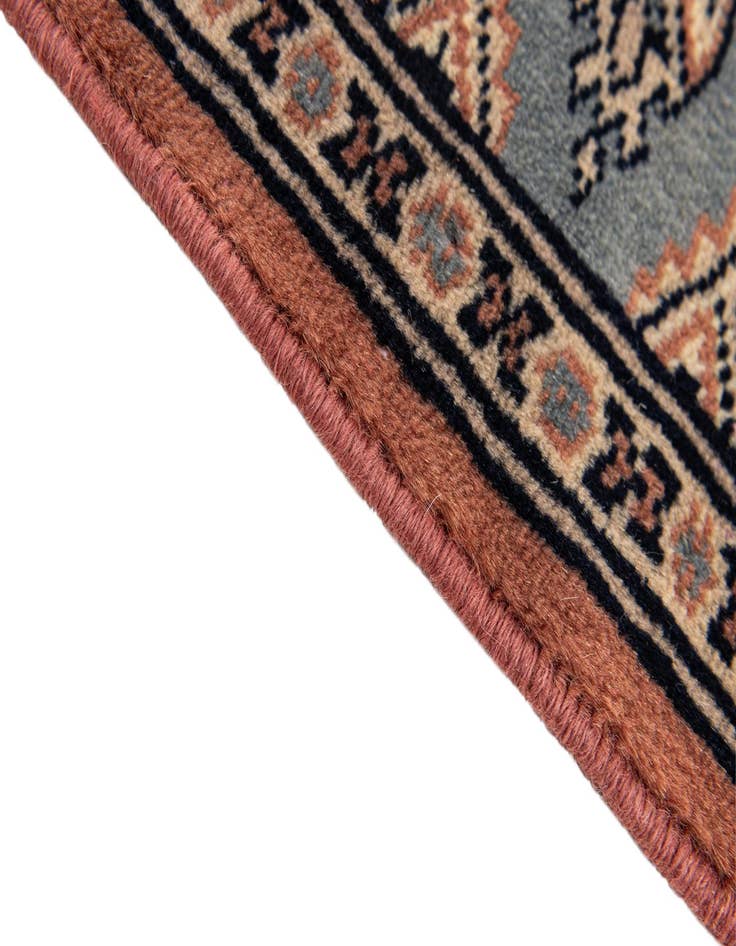 Detail image of  1' x 1' 4  Hand Knotted Bokhara Oriental Wool Rug