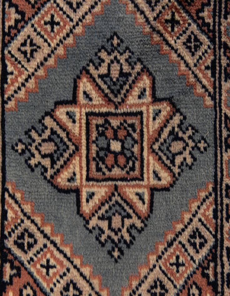 Detail image of  1' x 1' 4  Hand Knotted Bokhara Oriental Wool Rug