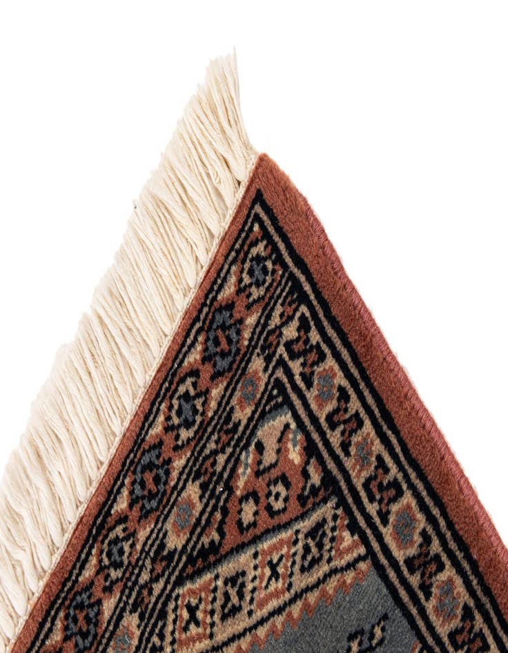 Detail image of  1' x 1' 4  Hand Knotted Bokhara Oriental Wool Rug